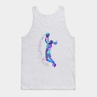 Girl Basketball Player Shooter Watercolor Sport Gift Tank Top